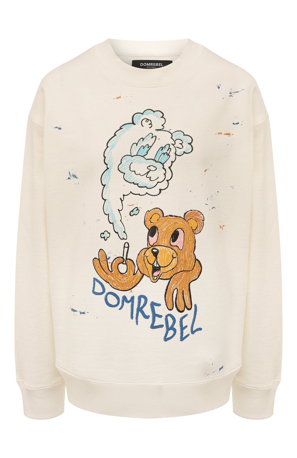Хлопковый свитшот DOMREBEL кремового цвета по цене 31150 руб., арт. PUFF/SWEATSHIRT, фото 1 Хлопковый свитшот DOMREBEL, арт. PUFF/SWEATSHIRT, фото 1