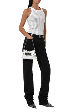 Женская сумка gothic DSQUARED2 белого цвета, арт. CLW0031/01500001 | Фото 7 (Материал: Натуральная кожа; Ремень/цепочка: На ремешке; Размер: small; Драгоценные камни: Проставлено; Материал сплава: Проставлено)