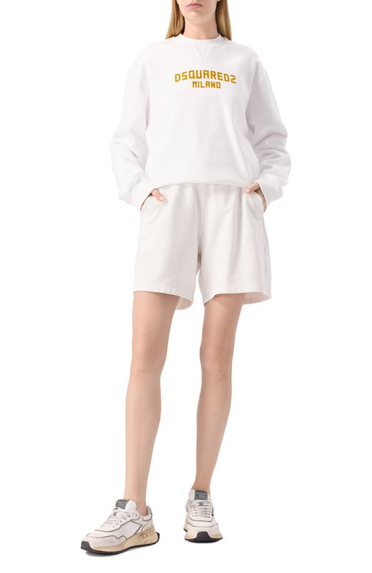 Хлопковые шорты Dsquared2 S72MU0529/S25462 Белый  S72MU0529/S25462 Фото 2