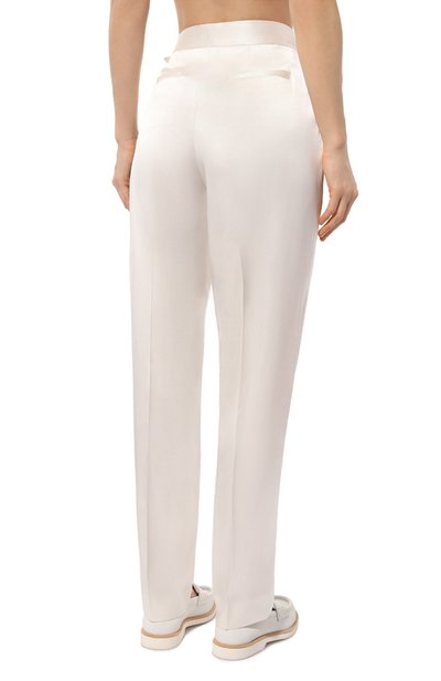 Шелковые брюки JACOB LEE белого цвета по цене 92150 руб., арт. WWP058SS24PW, фото 4 Шелковые брюки JACOB LEE, арт. WWP058SS24PW, фото 4