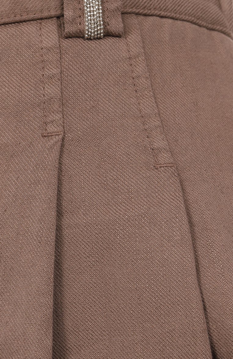 Женская юбка из хлопка и льна PANICALE коричневого цвета, арт. D360091G0/D49A | Фото 5 (Материал внешний: Лен, Хлопок; Длина Ж (юбки, платья, шорты): Макси; Автоматизация состава: Проставлено; Автоматизация ТО: Проставлено; Ст�или: Кэжуэл)