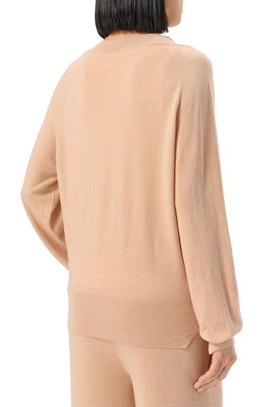 Кардиган из лиоцелла и шерсти Ermanno Scervino D474N503APXRH Бежевый  D474N503APXRH Фото 4