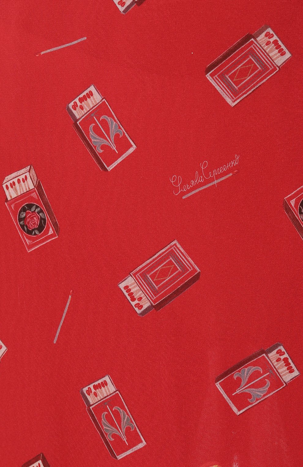 Шелковая юбка ULYANA SERGEENKO красного цвета по цене 110000 руб., арт. GNC001FW23P 2676т23, фото 5 Шелковая юбка ULYANA SERGEENKO, арт. GNC001FW23P 2676т23, фото 5