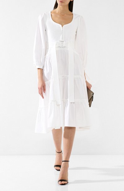Хлопковое платье PROENZA SCHOULER белого цвета по цене 121000 руб., арт. R1913041-SC037, фото 2 Хлопковое платье PROENZA SCHOULER, арт. R1913041-SC037, фото 2