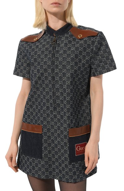 Джинсовое платье GUCCI синего цвета по цене 252000 руб., арт. 651391 XDBIP, фото 3 Джинсовое платье GUCCI, арт. 651391 XDBIP, фото 3