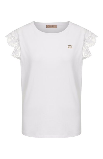 Женская хлопковая футболка TWINSET, арт. 251TT2411