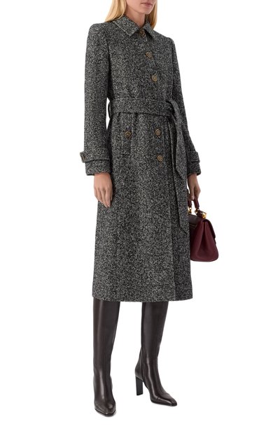 Шерстяное пальто DOLCE & GABBANA серого цвета по цене 542500 руб., арт. F0W7TT/FCZAE, фото 2 Шерстяное пальто DOLCE & GABBANA, арт. F0W7TT/FCZAE, фото 2