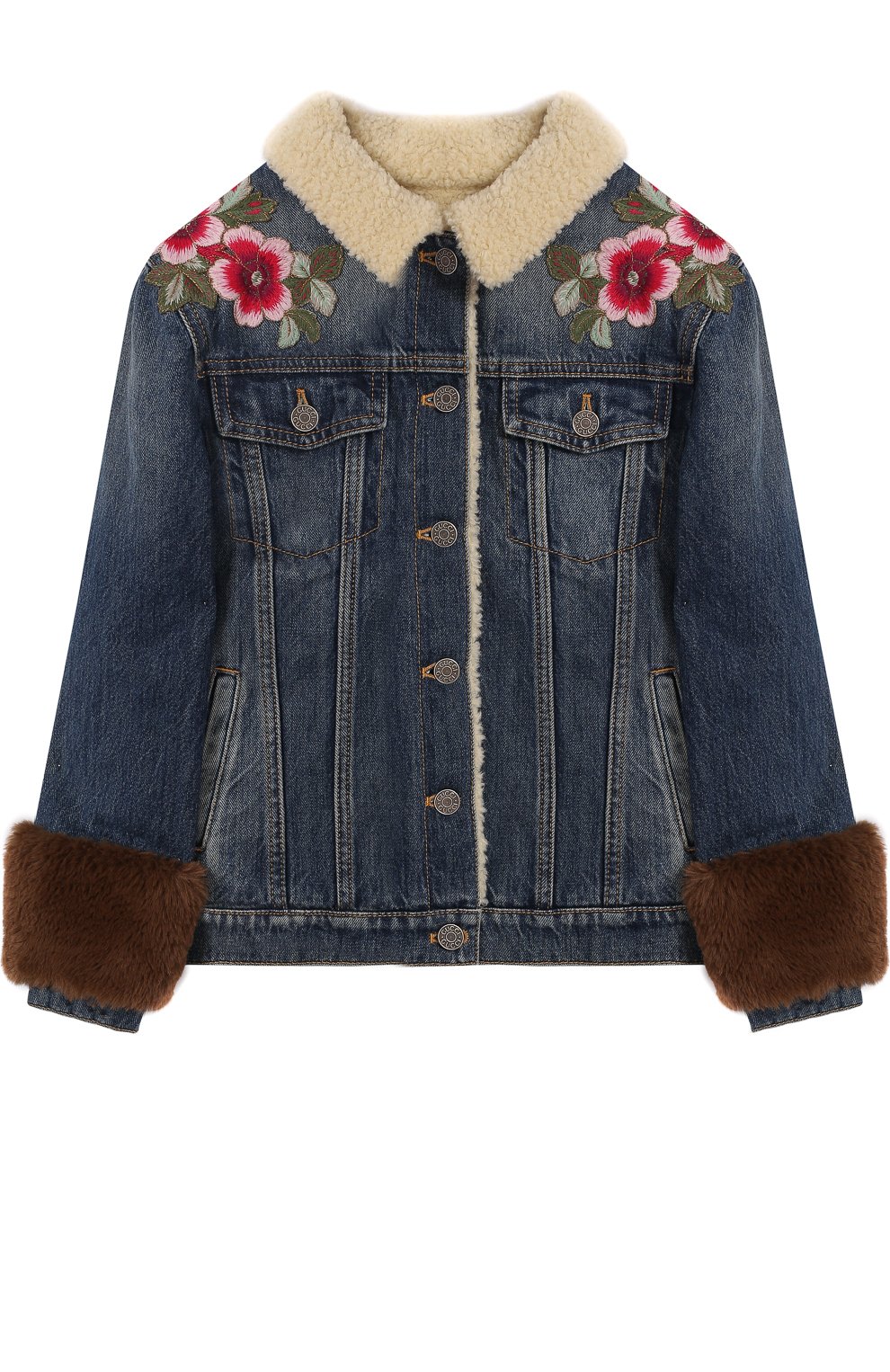 Джинсовая куртка с вышивкой и декоративной отделкой GUCCI, арт. 519727/XRB26, фото 1