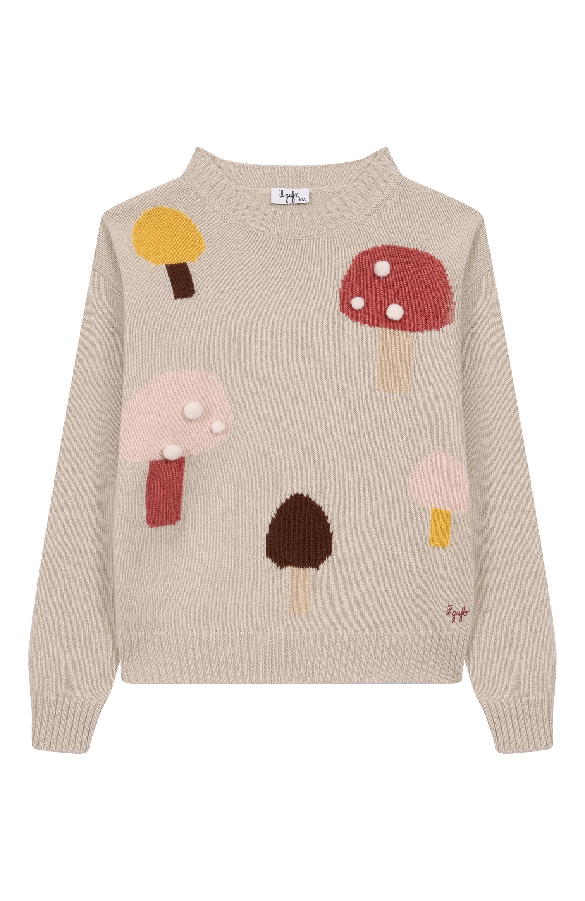 Шерстяной свитер IL GUFO светло-бежевого цвета по цене 23750 руб., арт. A25GMA0030EM220/10-14, фото 1 Шерстяной свитер IL GUFO, арт. A25GMA0030EM220/10-14, фото 1