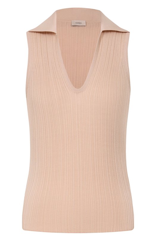 Топ из хлопка и шелка Agnona KT11020E/7Q180PE Розовый KT11020E/7Q180PE
