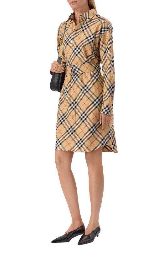 Хлопковое платье Burberry 8086610 Бежевый  8086610 Фото 2