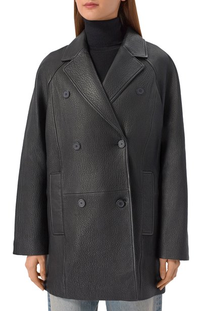 Кожаное полупальто 12 STOREEZ черного цвета по цене 120000 руб., арт. 119111, фото 3 Кожаное полупальто 12 STOREEZ, арт. 119111, фото 3