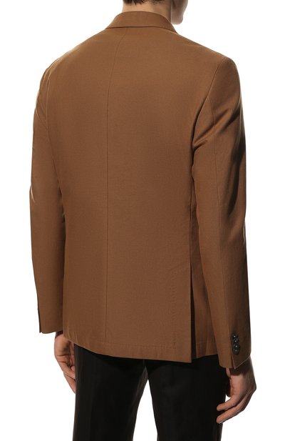 Хлопковый пиджак BOSS коричневого цвета по цене 51550 руб., арт. 50468918, фото 4 Хлопковый пиджак BOSS, арт. 50468918, фото 4
