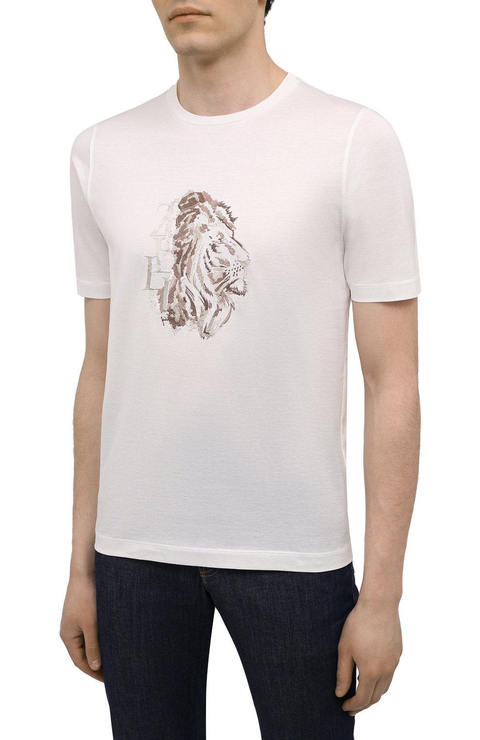 Хлопковая футболка ZILLI, арт. MEV-NT280-LY0N1/MC01, фото 3