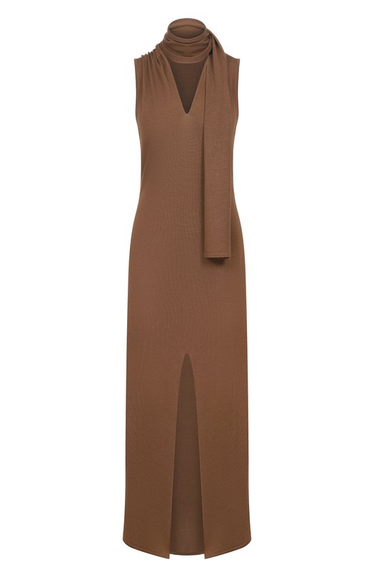 Платье из шерсти и шелка 12 STOREEZ 135836 Коричневый 135836