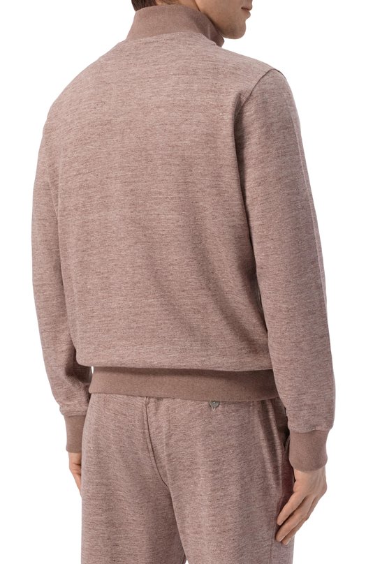 Толстовка изо льна и хлопка Andrea Campagna 20M466.ZQ00.CAMP._001 Коричневый  20M466.ZQ00.CAMP._001 Фото 4