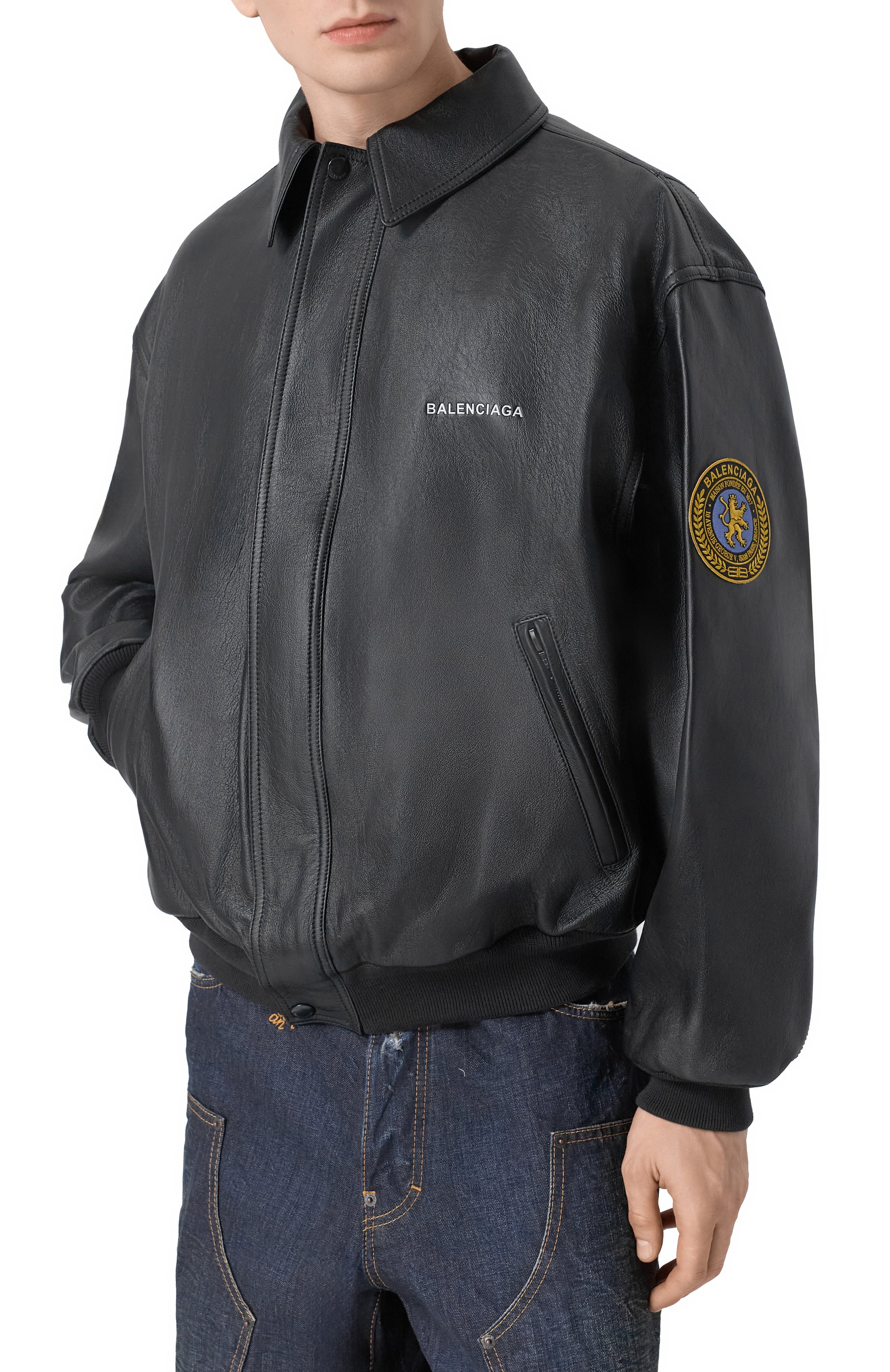 Кожаный бомбер BALENCIAGA, арт. 830249/TLS01, фото 3