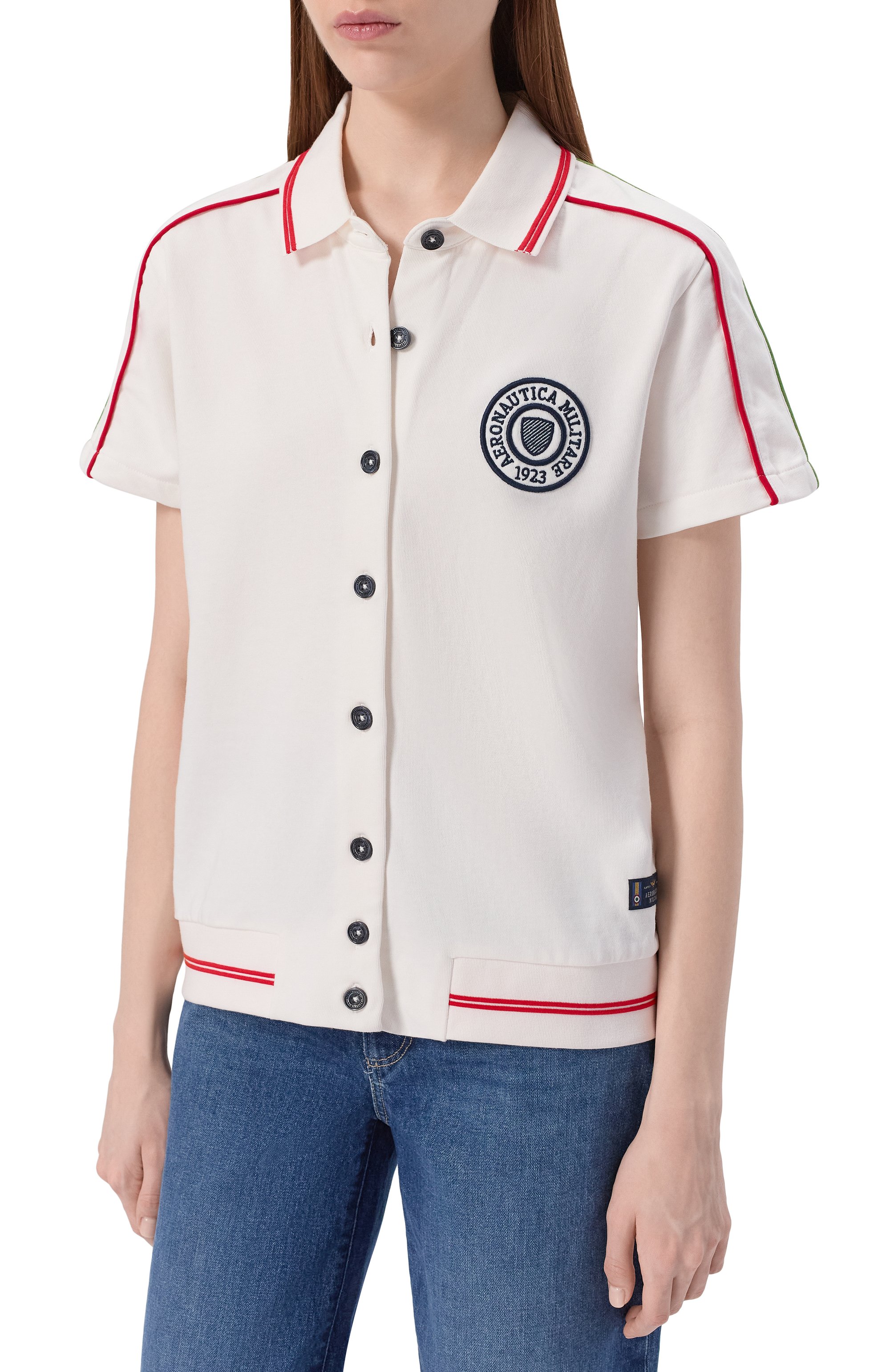 Хлопковый кардиган AERONAUTICA MILITARE белого цвета по цене 19250 руб., арт. TF078DF582_1, фото 3 Хлопковый кардиган AERONAUTICA MILITARE, арт. TF078DF582_1, фото 3