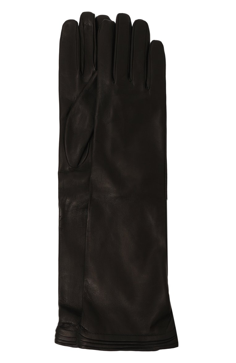 Женские кожаные перчатки KITON черного цвета, арт. D58906K0533F03 | Фото 1 (Материал: Натуральная кожа; Нос: Не проставлено)