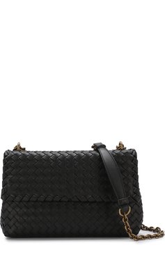 Женская сумка olimpia small BOTTEGA VENETA черного цвета, ар�т. 386498/V00AD | Фото 5 (Сумки-технические: Сумки через плечо; Ремень/цепочка: С цепочкой, На ремешке; Материал: Натуральная кожа; Материал сплава: Проставлено, Проверено; Статус проверки: Проверено, Проверена категория; Драгоценные камни: Проставлено; Размер: small)