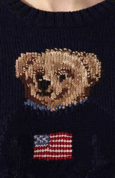 Свитер из смеси хлопка и льна POLO RALPH LAUREN темно-синего цвета по цене 26150 руб., арт. 211698558, фото 5 Свитер из смеси хлопка и льна POLO RALPH LAUREN, арт. 211698558, фото 5