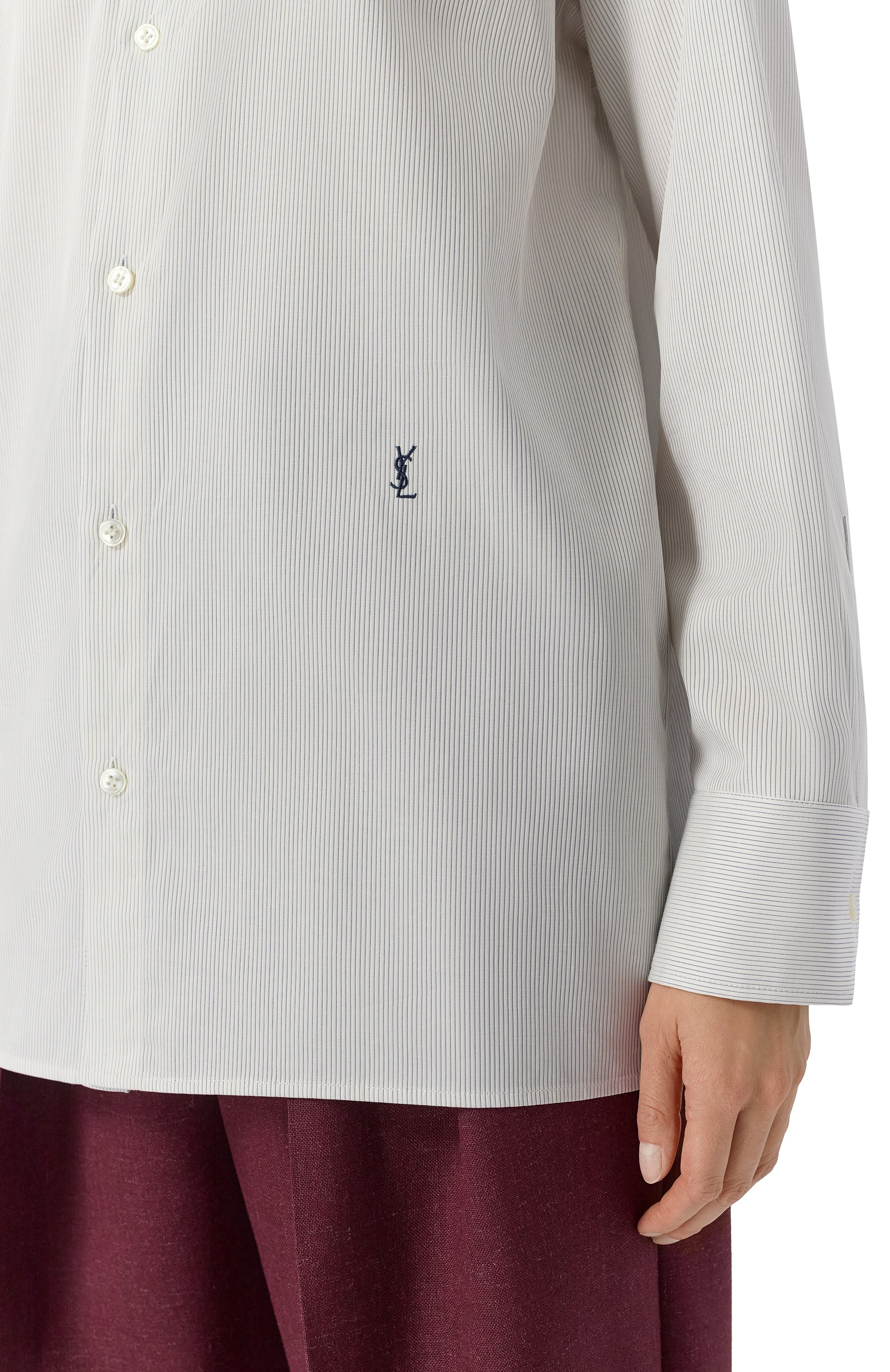 Хлопковая рубашка SAINT LAURENT, арт. 830240/Y5G30, фото 5