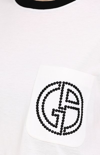 Футболка свободного кроя из смеси шелка и хлопка GIORGIO ARMANI, арт. 3ZAM55/AJNZZ, фото 5