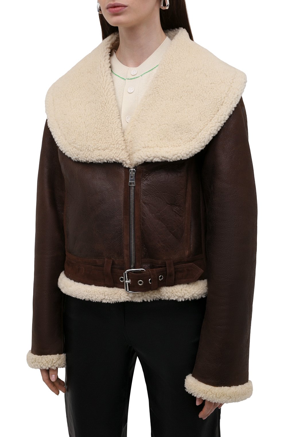 Дубленка из овчины JW ANDERSON темно-коричневого цвета по цене 486500 руб., арт. LJ0003 PG0368, фото 3 Дубленка из овчины JW ANDERSON, арт. LJ0003 PG0368, фото 3