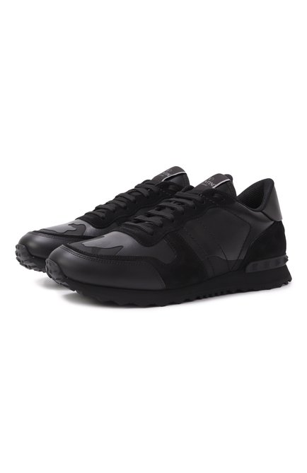 Мужские кожаные кроссовки rockrunner VALENTINO черного цвета, арт. 6Y2S0723/NSD | Фото 1 (Подошва: Массивная; Драгоценные камни: Проставлено; Материал внутренний: Текстиль; Материал сплава: Проставлено; Материал внешний: Натуральная кожа)