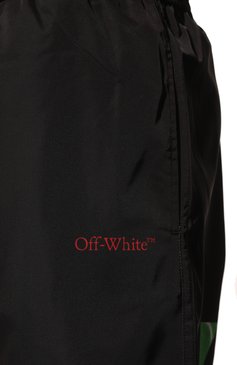 Мужские плавки-шорты OFF-WHITE черного цвета, арт. 0MFD008F23FAB001 | Фото 4 (Материал внешний: Синтетический материал; Принт: С принтом; Материал сплава: Проставлено; Нос: Не проставлено; Мужское Кросс-КТ: плавки-шорты)