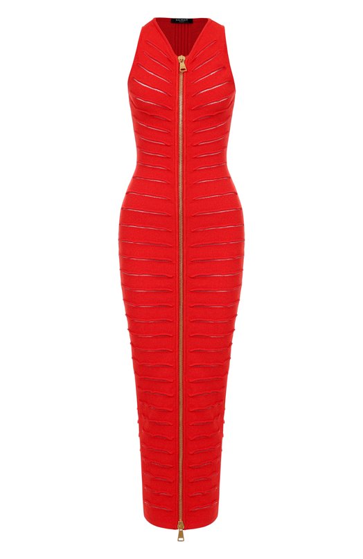 Платье из вискозы Balmain FF0R0170/KI96 Красный FF0R0170/KI96