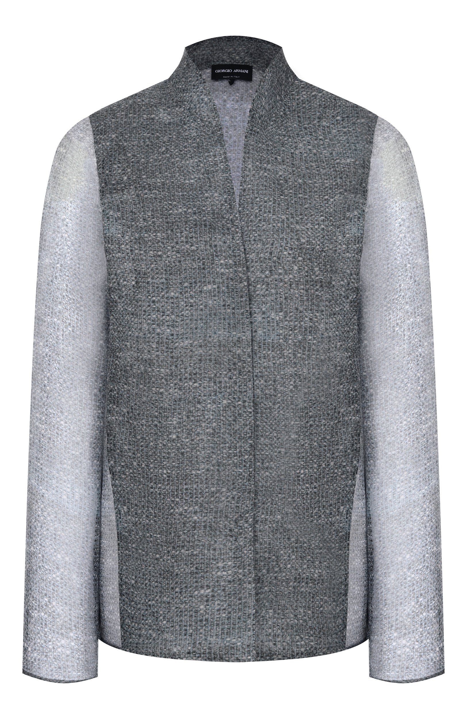 Шелковая блузка GIORGIO ARMANI серого цвета по цене 215000 руб., арт. GW003913/TE23102, фото 1 Шелковая блузка GIORGIO ARMANI, арт. GW003913/TE23102, фото 1