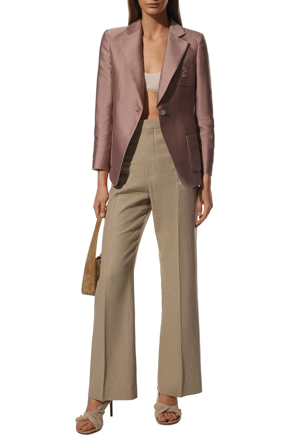 Жакет из хлопка и шелка GIORGIO ARMANI розового цвета по цене 349000 руб., арт. 2SHGG00C/T033W, фото 2 Жакет из хлопка и шелка GIORGIO ARMANI, арт. 2SHGG00C/T033W, фото 2