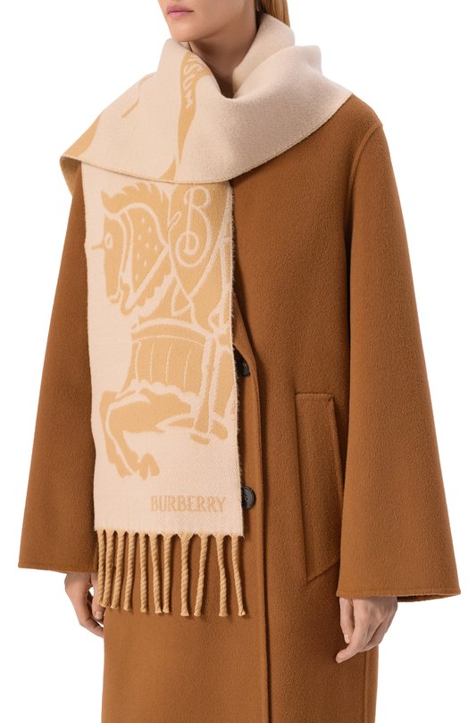 Шерстяной шарф Burberry 8117908 Жёлтый  8117908 Фото 2