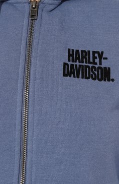 Женский толстовка HARLEY-DAVIDSON синего цвета, арт. 96899-23VW | Фото 5 (Длина (для топов): Стандартные; Материал внешний: Хлопок, Синтетический материал; Драгоценные камни: Проставлено; Рукава: Длинные; Материал сплава: Проставлено; Женское Кросс-КТ: Толстовка-одежда; Стили: Кэжуэл)
