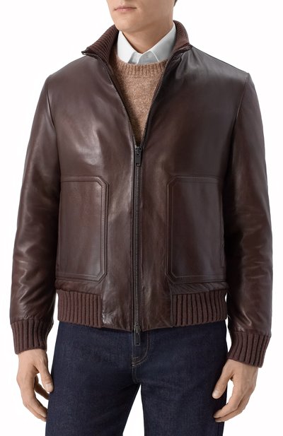 Кожаный бомбер MVST, арт. ZECK-ES4250/Z2764-1, фото 3