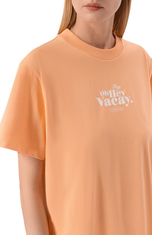 Хлопковая футболка HUGO Blue 50560770 Оранжевый  50560770 Фото 5