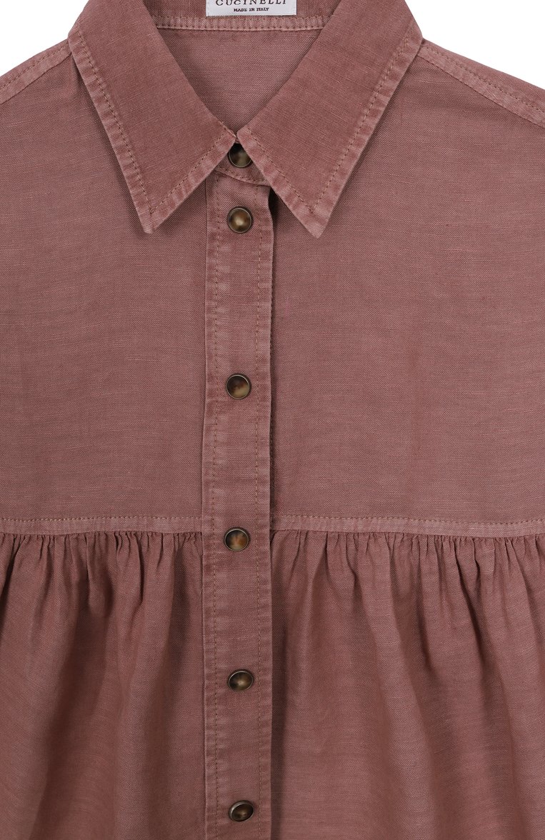 Блузка изо льна и хлопка BRUNELLO CUCINELLI, арт. BD698C604B, фото 1