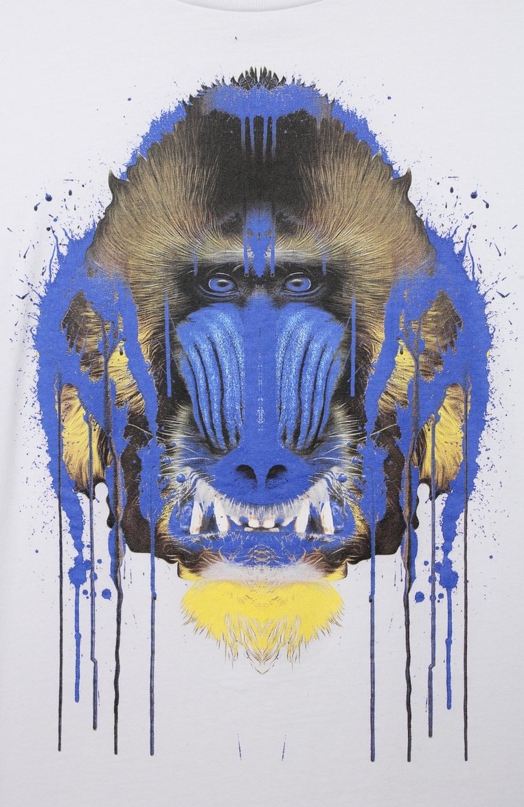 Детская хлопковая футболка MARCELO BURLON KIDS OF MILAN белого цвета, арт. 21E/B/MB/1102/0010/2-6Y | Фото 3 (Материал внешний: Хлопок; Рукава: Короткие; Региональные ограничения белый список (Axapta Mercury): RU, Не проставлено; Мальчики Кросс-КТ: Футболка-одежда; Драгоценные камни: Проставлено; Материал сплава: Проставлено; Нос: Не проставлено; Ростовка одежда: 6 лет | 116 см)