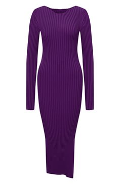 Женское платье SOLACE LONDON фиолетового цвета, арт. 0S30011A | Фото 1 (Рукава: Длинные; Длина Ж (юбки, платья, шорты): Миди; Материал внешний: Вискоза; Стили: Гламурный; Кросс-КТ: Трикотаж; Случай: Повседневный; Женское Кросс-КТ: Платье-одежда; Драгоценные камни: Проставлено; Материал сплава: Проставлено)