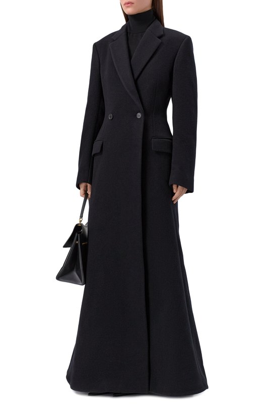 Шерстяное пальто Balenciaga 850599/TTU07 Чёрный  850599/TTU07 Фото 2