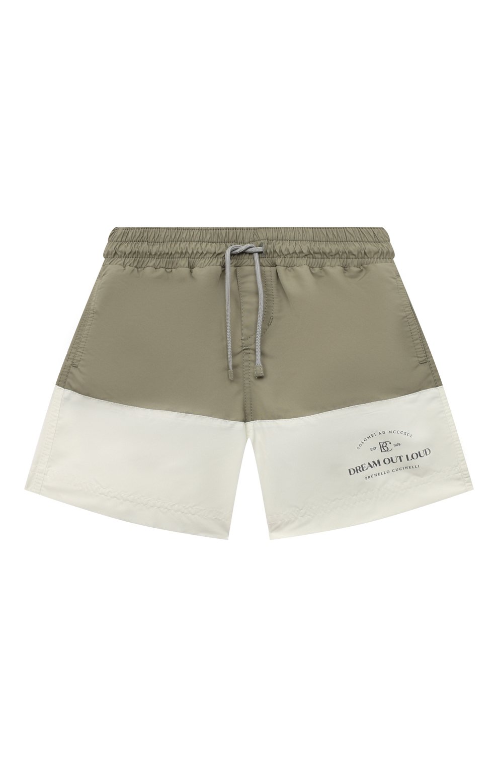 Плавки-шорты BRUNELLO CUCINELLI хаки цвета по цене 21500 руб., арт. BW817H550A, фото 1 Плавки-шорты BRUNELLO CUCINELLI, арт. BW817H550A, фото 1