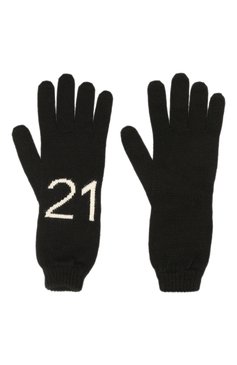 Детские перчатки N21 черного цвета, арт. N21550/N0241/N21N6U | Фото 2 (Материал: Текстиль, Шерсть, Синтетический материал; Материал сплава: Проставлено; Нос: Не проставлено)