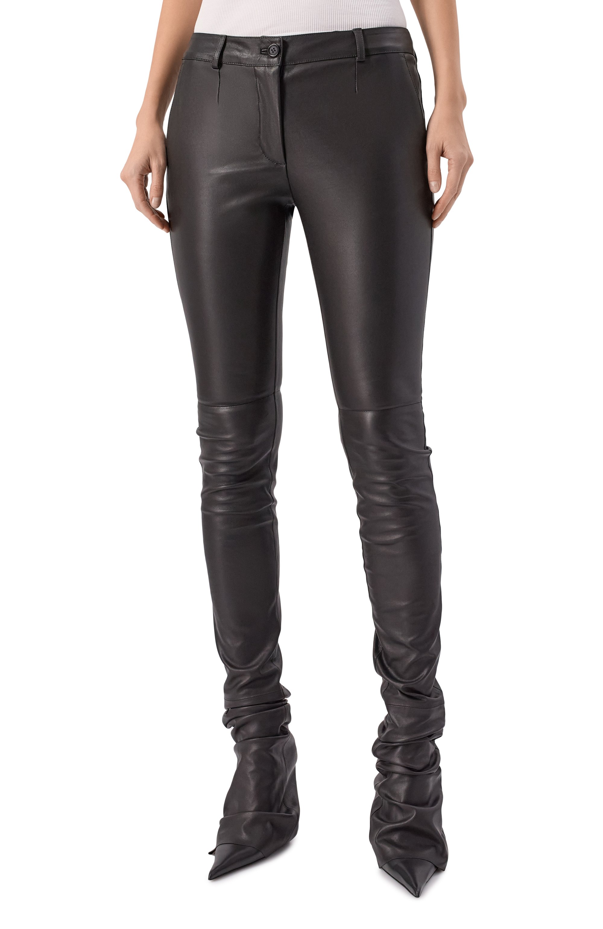 Кожаные брюки DOLCE & GABBANA, арт. FTDFKL/HULYL, фото 3