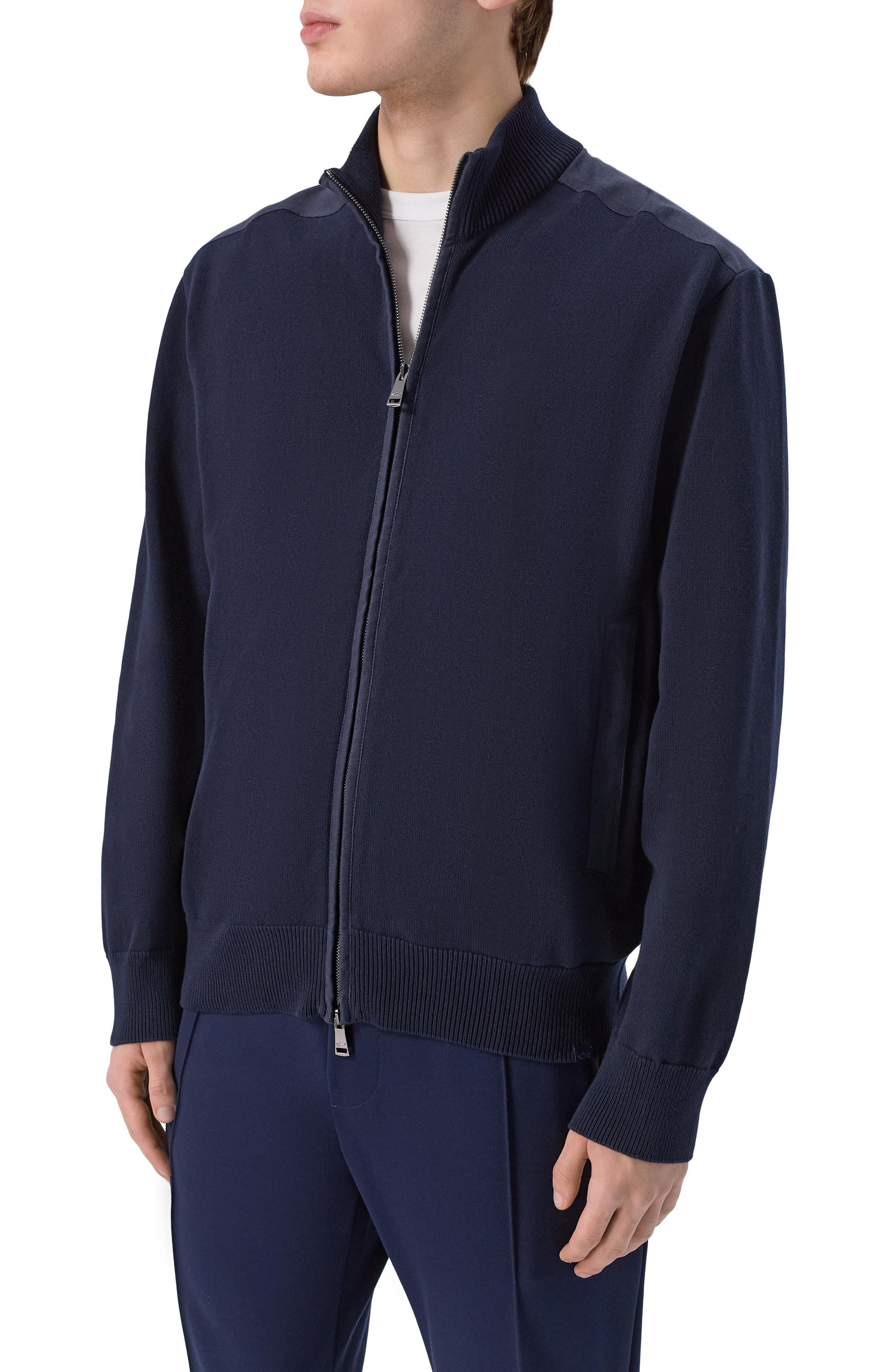 Хлопковый кардиган PAUL&SHARK темно-синего цвета по цене 79950 руб., арт. 26411702_001, фото 3 Хлопковый кардиган PAUL&SHARK, арт. 26411702_001, фото 3