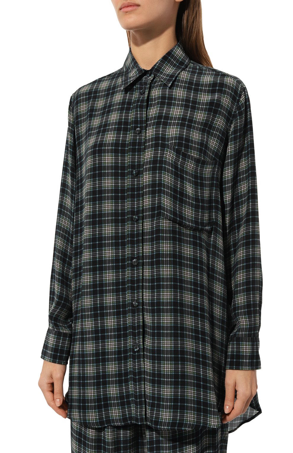 Рубашка из вискозы ACADEMIA темно-синего цвета по цене 25150 руб., арт. CELIA-P0CKET-BC/73DM1, фото 3 Рубашка из вискозы ACADEMIA, арт. CELIA-P0CKET-BC/73DM1, фото 3