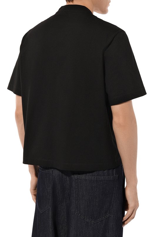 Хлопковая футболка Versace 1015738/1A11054 Чёрный  1015738/1A11054 Фото 4
