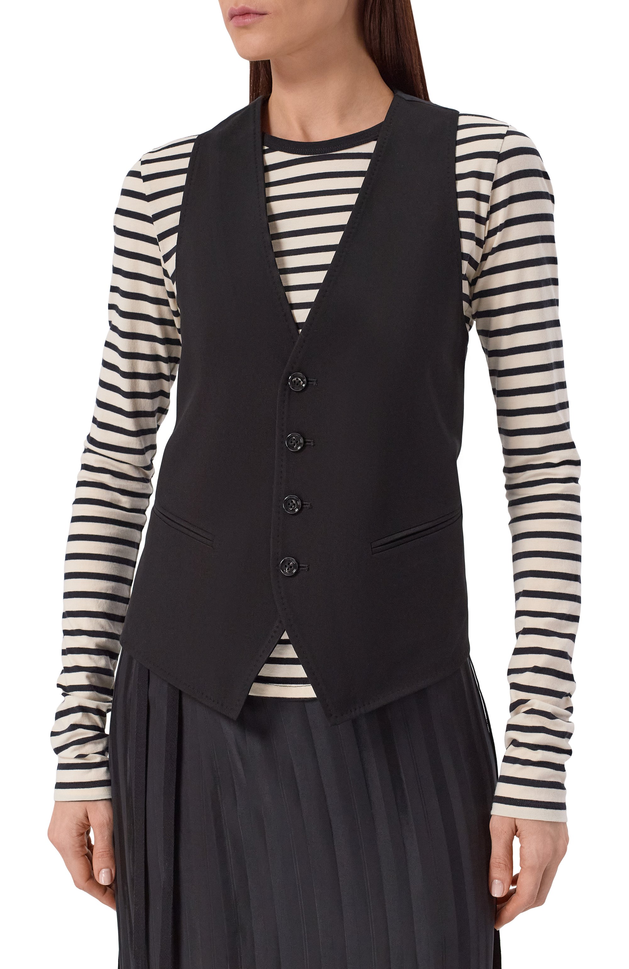 Жилет из вискозы ANN DEMEULEMEESTER черного цвета по цене 113000 руб., арт. B0012379/FA558, фото 3 Жилет из вискозы ANN DEMEULEMEESTER, арт. B0012379/FA558, фото 3