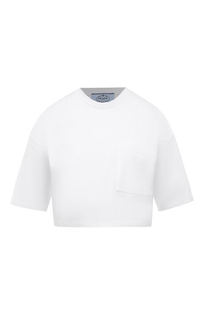 Женская хлопковая футболка PRADA, арт. 3560A-240-F0009-212