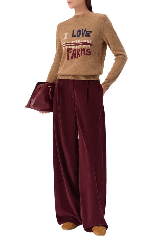 Вельветовые брюки Max Mara B0SS01234 Бордовый  B0SS01234 Фото 2